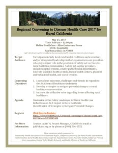 May 2017 Regional Rural Health Convening