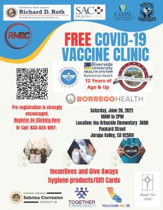 Flyer for vaccination clinic event